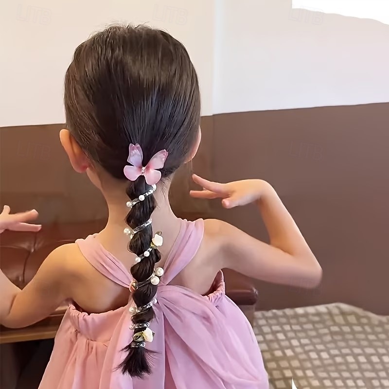 Conjunto de 4 tiaras de laço em tule para meninas – design floral delicado com miçangas, tiaras de plástico resistentes, perfeitas para uso diário, festas de aniversário, todas as estações, escola, de 2026 por $15.99 –P2