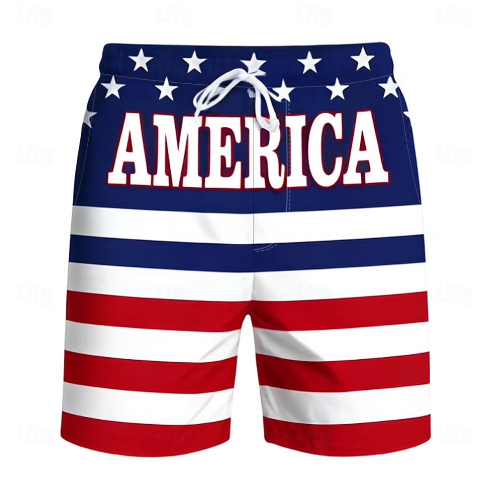 Bărbați 4 iulie - 250 de ani de existență a Statelor Unite Steagul SUA Patriotic Boxeri înot Pantaloni Scurți de Înot Pantaloni Scurti Talie medie Casual Concediu Buzunare laterale Căptușeală din 2026 - $20.99 –P5