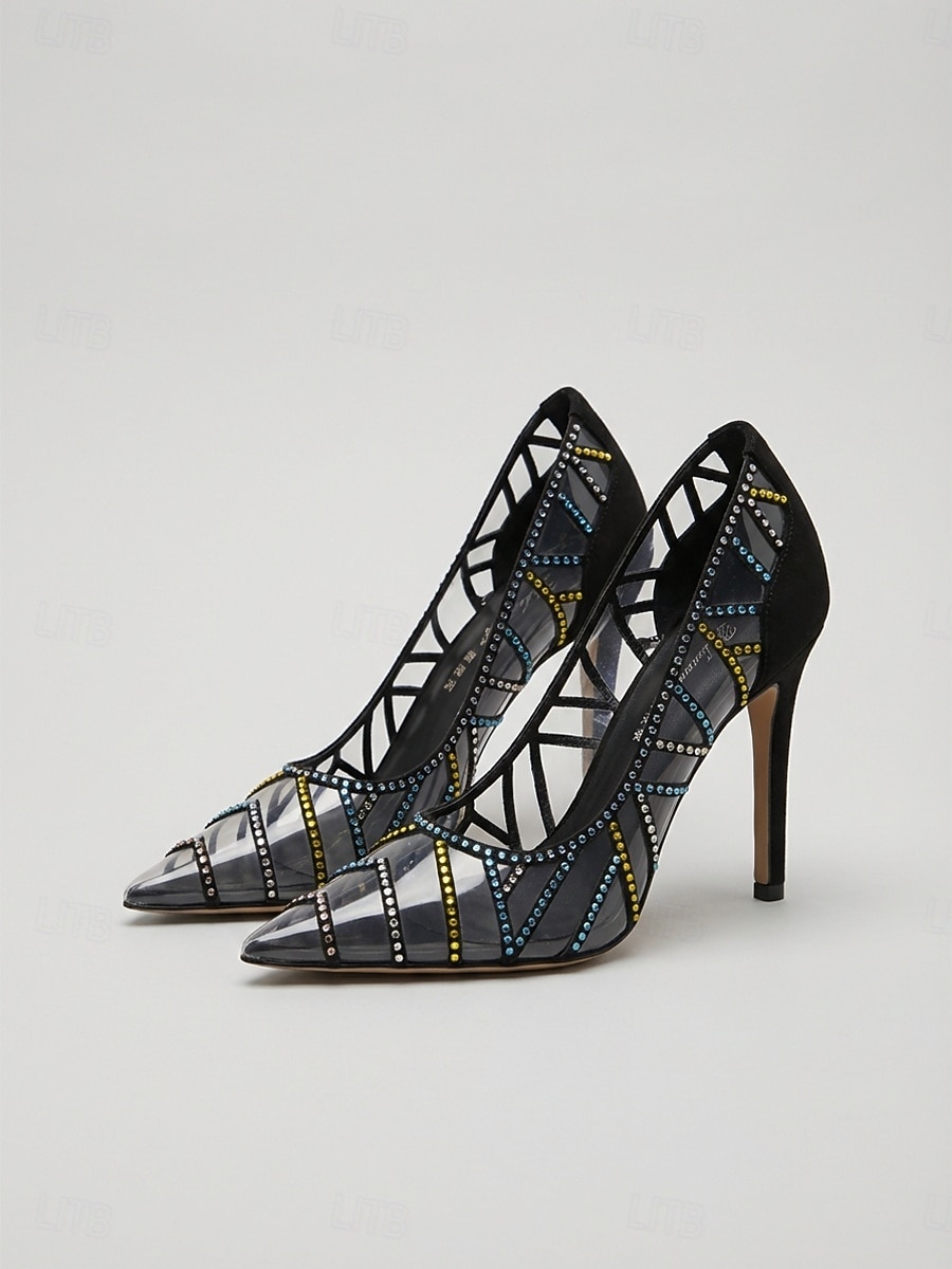 Escarpins à talons aiguilles pointus en résille pour femme, chaussures habillées élégantes à talons aiguilles pour invitée à un mariage, mariage en ville &événements formels en soirée de 2026 ? $42.99 –P2