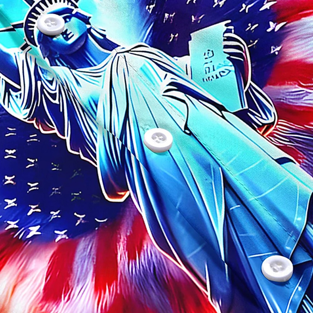 Per uomo 4 luglio, 250° anniversario degli Stati Uniti Statua della Libertà Bandiera degli Stati Uniti Camicia Camicia Estiva Camicia con Bottoni Manica Corta Patriotico All'aperto Ferie Estate del 2026 a $25.99 –P3