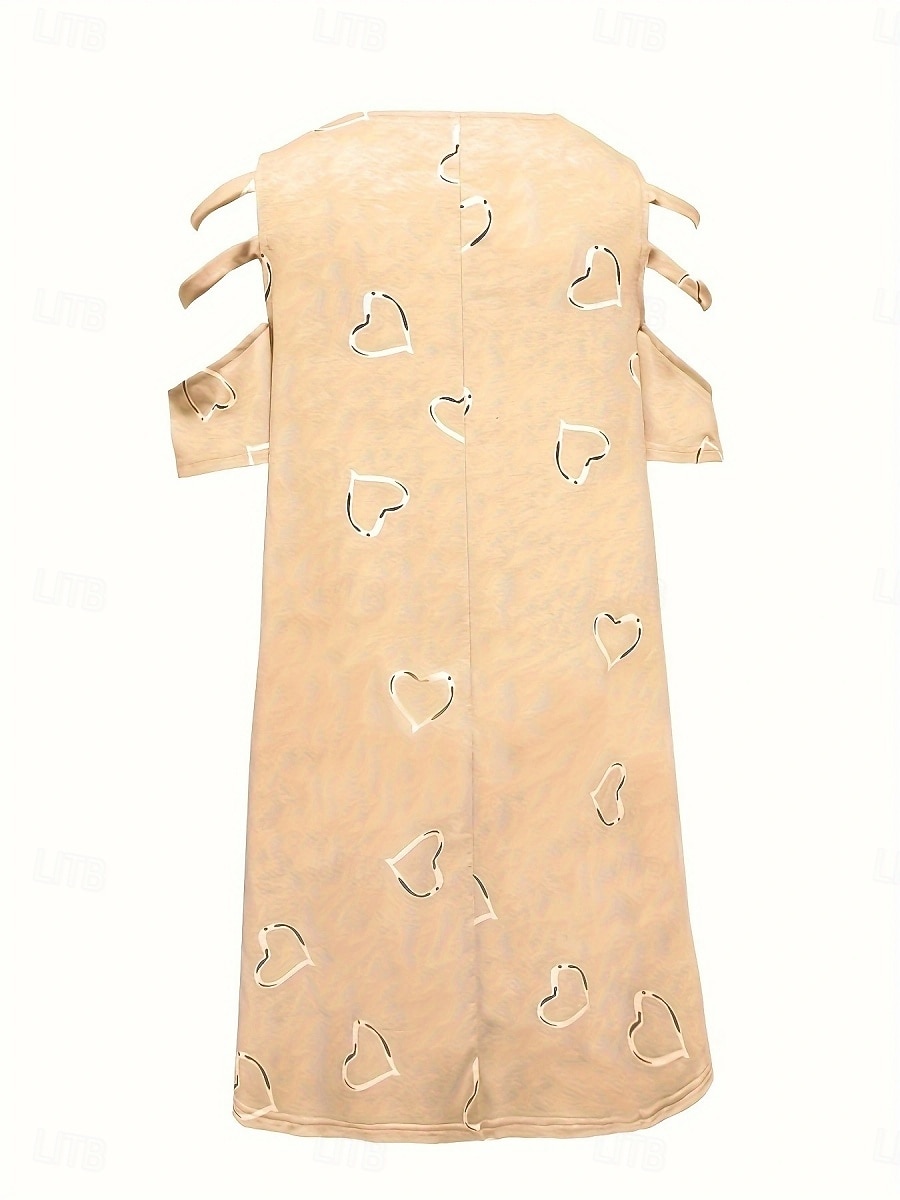 Women's Mini Dress Casual Dress Print Dress Elegant Fashion Modern Outdoor Vacation Going out Loose Fit Heart Short Sleeve V Neck Blue White Purple Green Summer Spring 2026 - $16.49 –P8