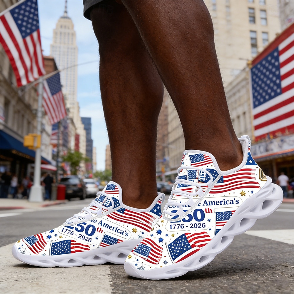 Herren-Sneaker zum 250-jährigen Jubiläum der Vereinigten Staaten – atmungsaktive Slip-on-Mesh-Schuhe mit flexibler Sohle, leicht, perfekt für den 4. Juli, Outdoor-Festivals, Reisen und den Alltag. 2026 - $42.99 –P1