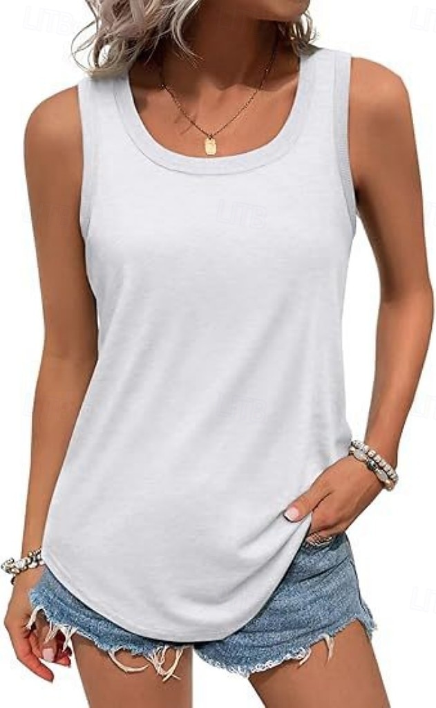 Pentru femei Bluză Tricouri Culoare solidă Stilat Casual Fără manșon Stil Nautic Topuri lungi Zilnic Sport Ieșire Negru Alb Roz Îmbujorat Vară Primăvară 2026 - $21.99 –P3