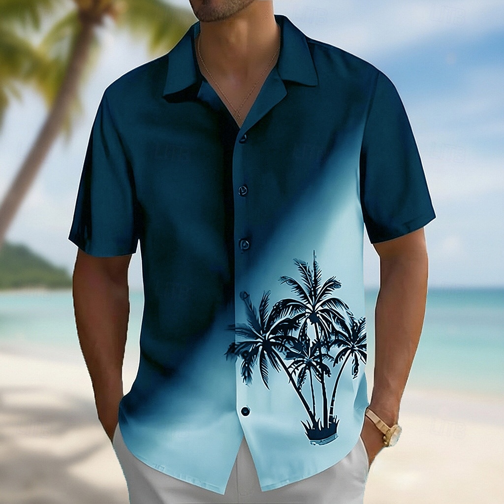 Voor heren Kokosnootboom Overgangskleur Tropische planten Hawaiiaans overhemd Overhemd met knopen Aloha-shirt Korte mouw Hawaii Vakantie Strand Kleding Zomer Lente Strijkijzer 3D-afdrukken shirts met 2026 - $25.99 –P2
