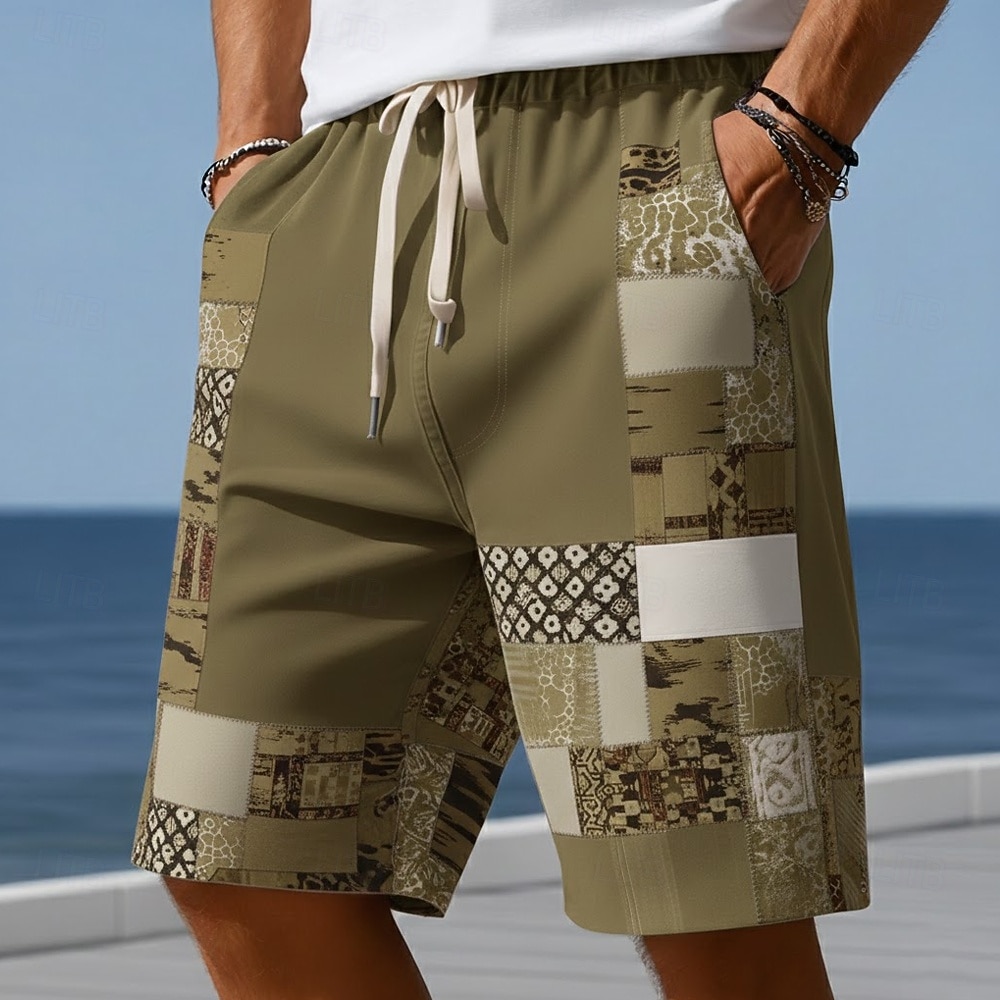 Herren Farbblock Patchwork Karo / Karomuster Badehosen Badeshorts Boardshorts Mittlere Taille Modisch lässig Outdoor Urlaub Alltagskleidung Seitentaschen Netzfutter Elastischer Kordelzug in der Taille 2026 - $20.99 –P6