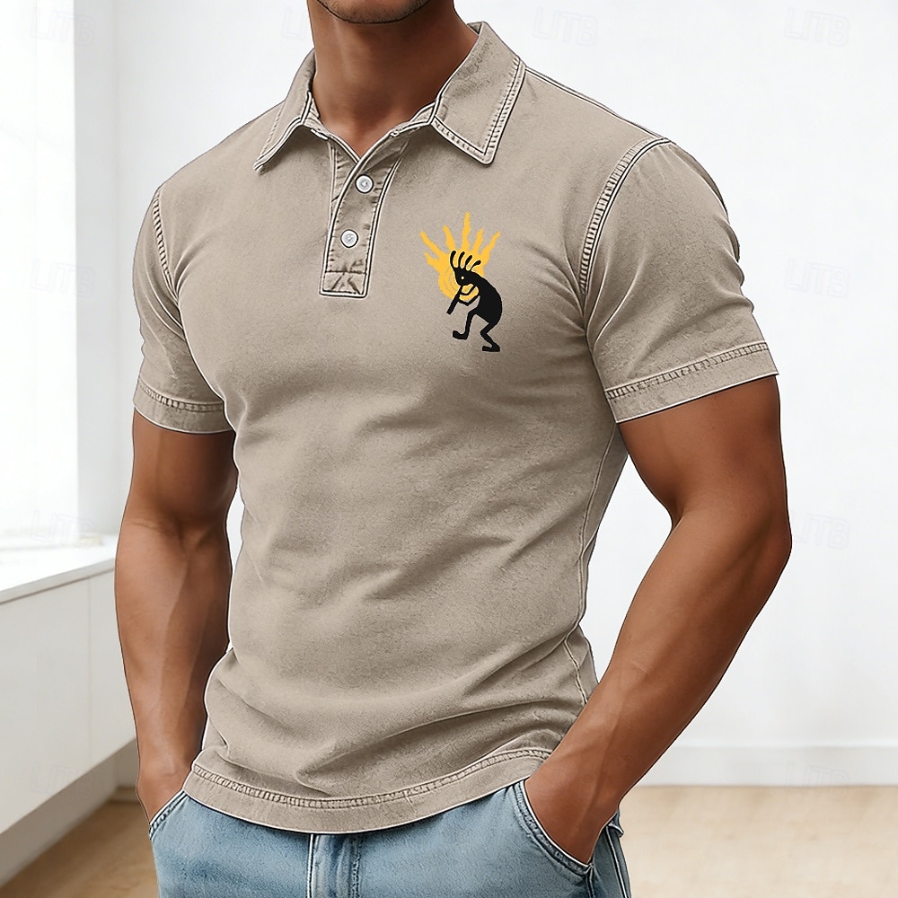 2026 250th Men's American US Flag Polo Shirts Acid Wash Shirt 100% Cotton Short Sleeve Polo Shirts Collared Shirts Casual Outdoor Holiday 3D Print Buttons Spring & Summer Blue Purple Brown 2026 - $30.99 –P1