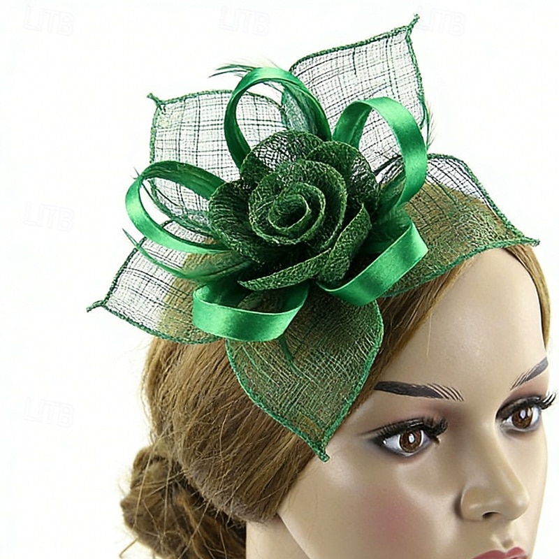 Fascinators Lino Tejido Boda Cumpleaños Elegante Vintage Estilo lindo Con Pluma Cintas Celada Sombreros 2026 - $17.49 –P9