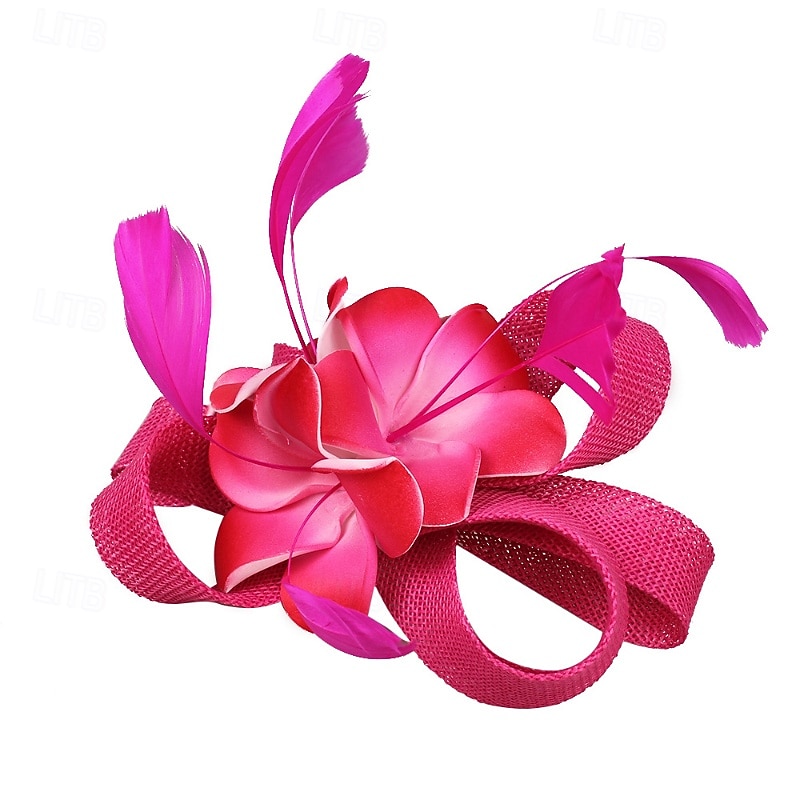 fascinators Linfrø Bryllup Bursdag Årgang søt stil Retro Rød Med Fjær Blomst Hodeplagg Hodeplagg 2026 - $17.49 –P8