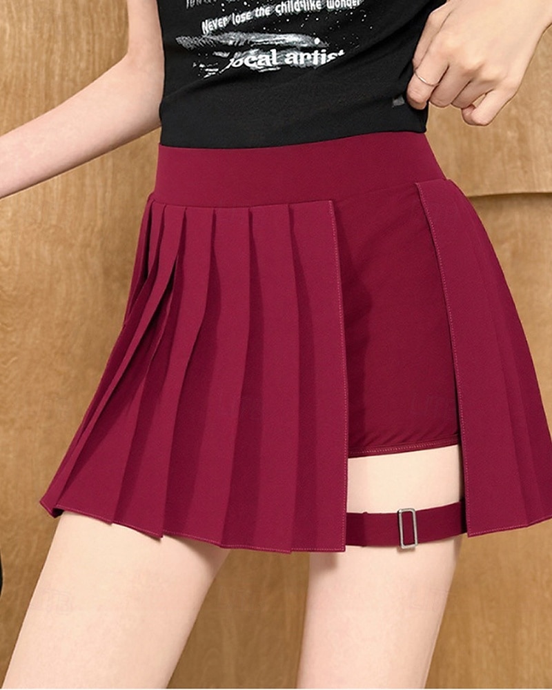 Women's Solid Colored Casual Skirt Tennis Skirts with Shorts Sport Skirt Sleeveless Pleated Pocket High Waist Elastic Sweat-Wicking Breathable Tennis Golf Pickleball Skirt Black White Wine Tennis 2026 - $34.99 –P3