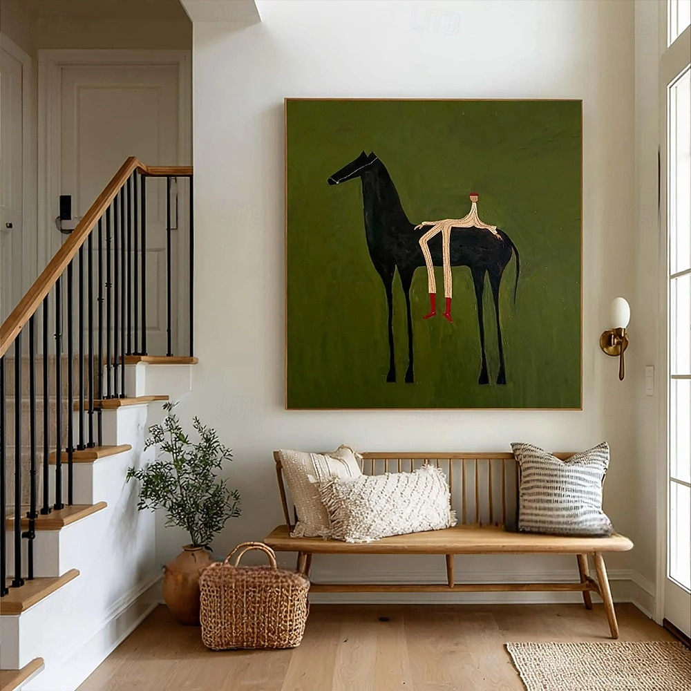 Hang malte oljemaleri Håndmalte Kvadrat Abstrakt Moderne Valset lerret (uten ramme) 2026 - $62.99 –P2