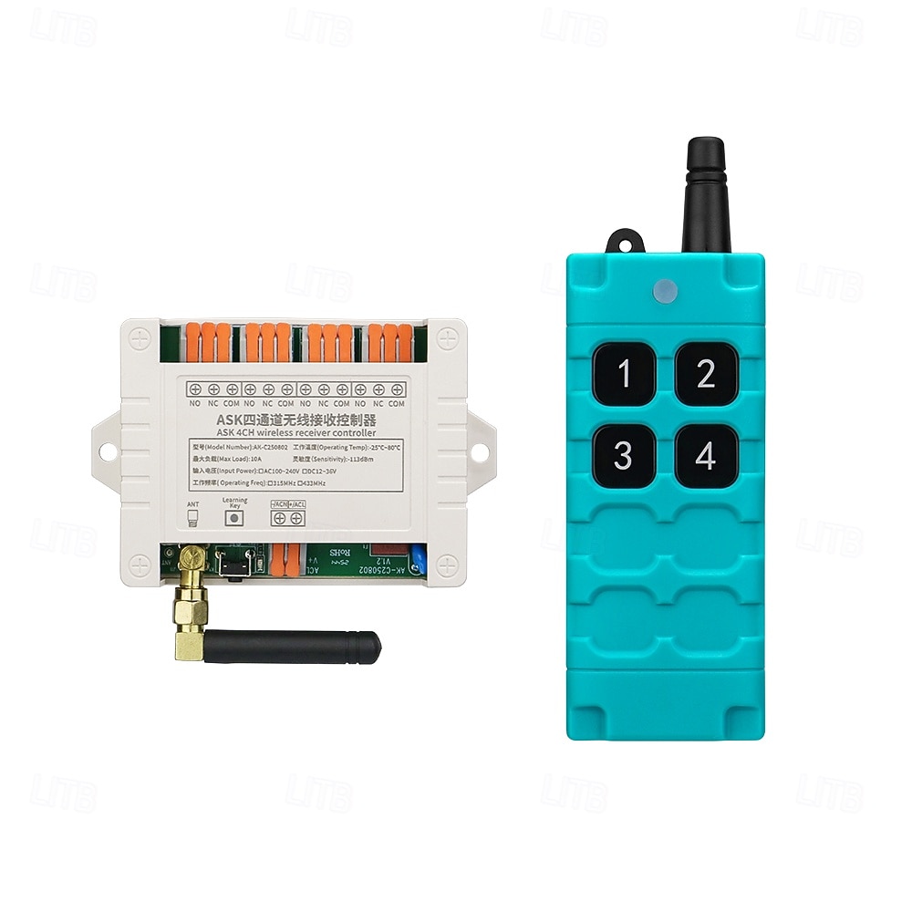 DC12V 24V 4CH Remote Control Switch RF Transmitter and Receiver 433mhz Power ON OFF Switches 2026 - $44.99 –P1