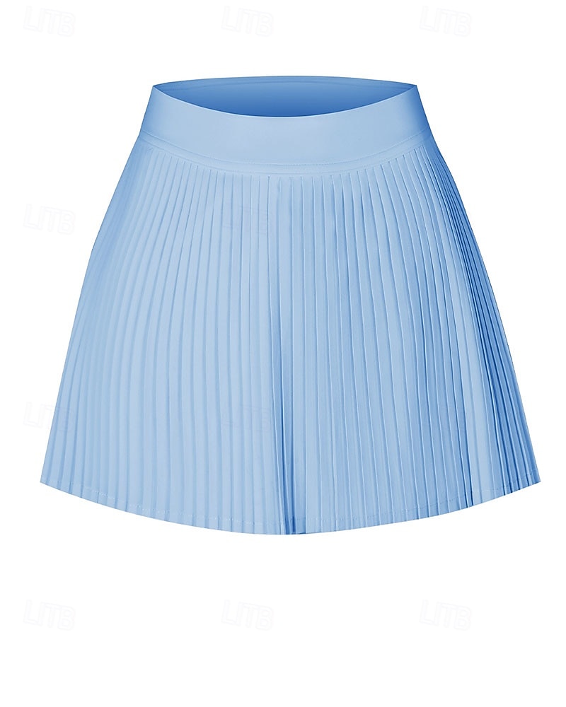 Women's Solid Colored Casual Skirt Tennis Shirt Tennis Skirts with Shorts Sport Skirt Sleeveless Pleated Pocket Quick Dry Elastic Sweat-Wicking Breathable Tennis Golf Pickleball Skirt White Yellow 2026 - $28.99 –P4