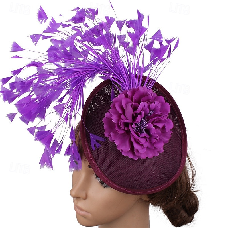 Fascinadores Linho Casamento Vintage Estilo bonito Retro Com Penas Flor Capacete Chapéu de 2026 por $22.99 –P6