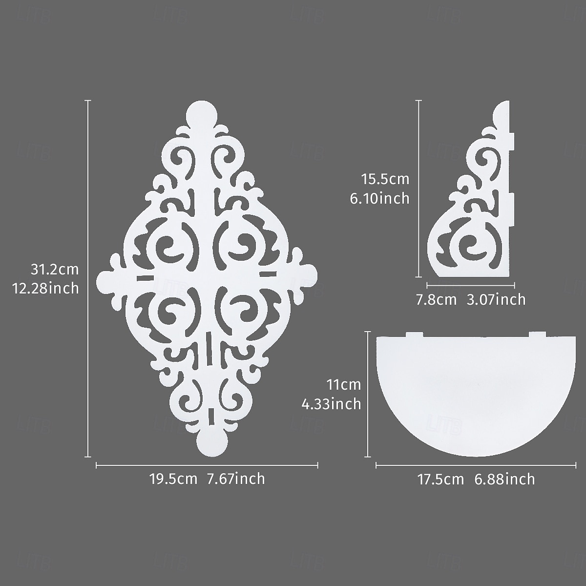 Creative Simple White Pattern Decorative Shelf, DIY Assembly Floating Shelf, Ideal for Home Wall Decoration, Living Room Display Stand, Crystal Stone Display Shelf 2026 - $15.99 –P3
