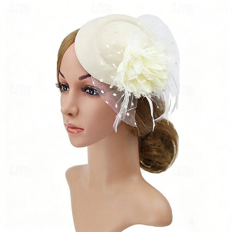 Fascinators Feather Fabric Wedding Birthday Elegant Vintage Cute With Feather Floral Headpiece Headwear 2026 - $16.49 –P2