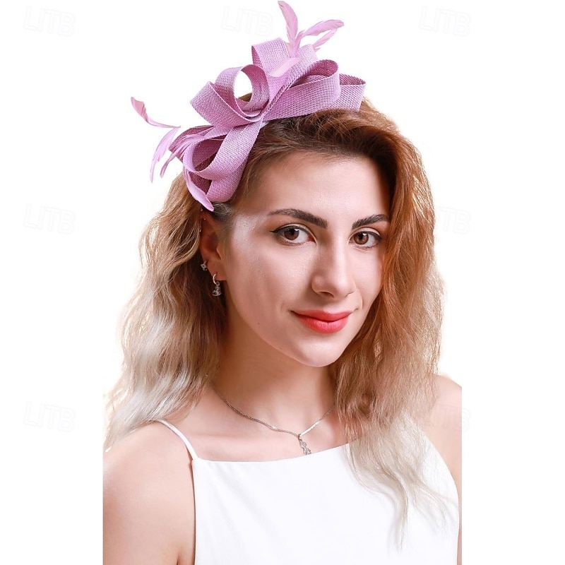 fascinators Linfrø Fjær Bryllup Bursdag Elegant søt stil Med Fjær Hodeplagg Hodeplagg 2026 - $11.49 –P4