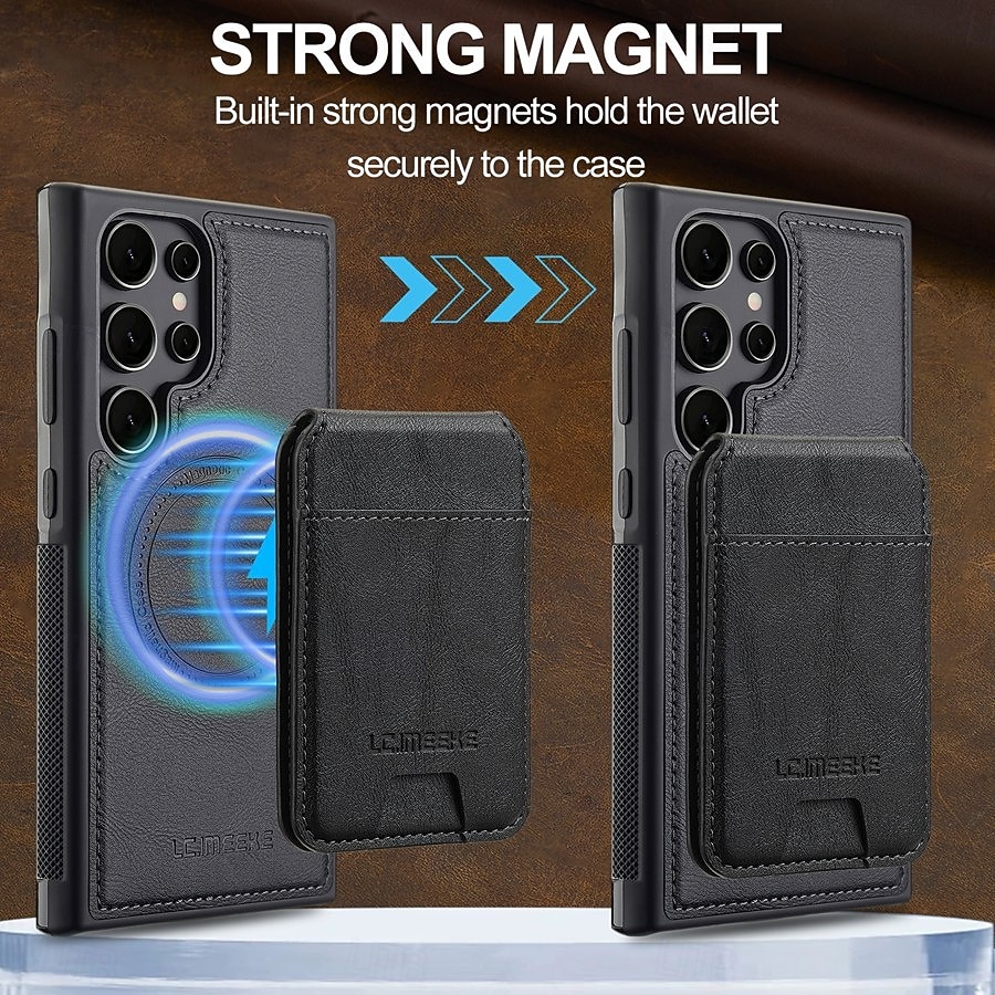 Phone Case For Samsung Galaxy S26 S26 Plus S26 Ultra Back Cover Magnetic Adsorption Wallet Case with Stand Holder Detachable Support Wireless Charging Retro PU Leather 2026 - $21.99 –P8