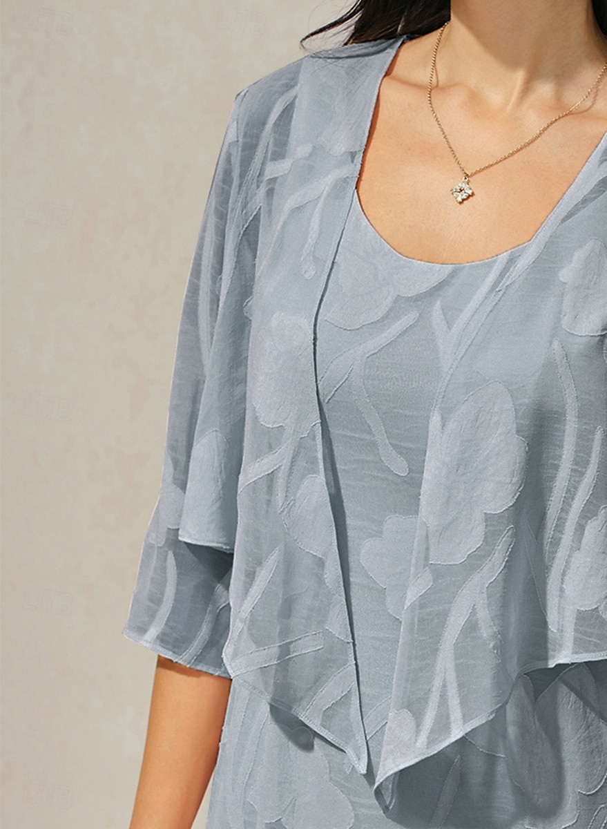 Femmes Haussements d'épaules Dentelle illusion Fleuri Élégant Manche 3/4 Col ras du cou Hauts Réguliers Quotidien robe demoiselle d honneur Vêtements de vacances Gris ciel Été Printemps Automne de 2026 ? $49.99 –P3