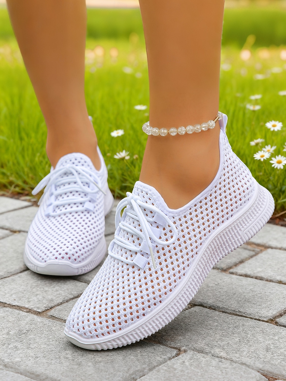 בגדי ריקוד נשים קזו'אל יומי בבית רצועות שטוח בוהן עגולה ספורטיבי יום יומי נוחות רשת לואפר ניאון צהוב שחור לבן 2026 - $26.99 –P4