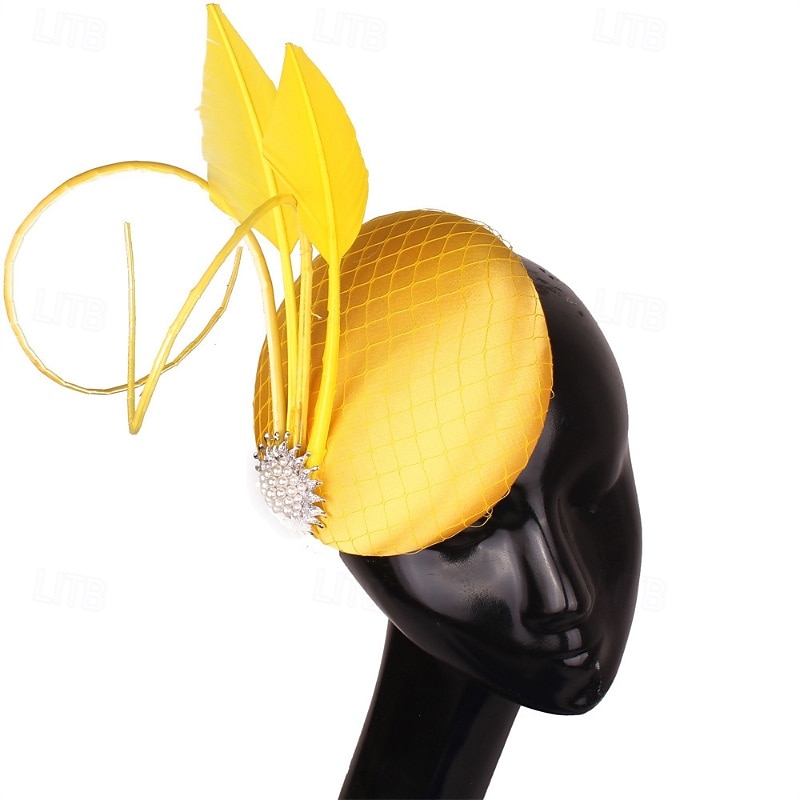 Fascinator Rete Matrimonio Compleanno Vintage Carino Retrò Con Piuma Tulle Copricapo Copricapo del 2026 a $28.99 –P7