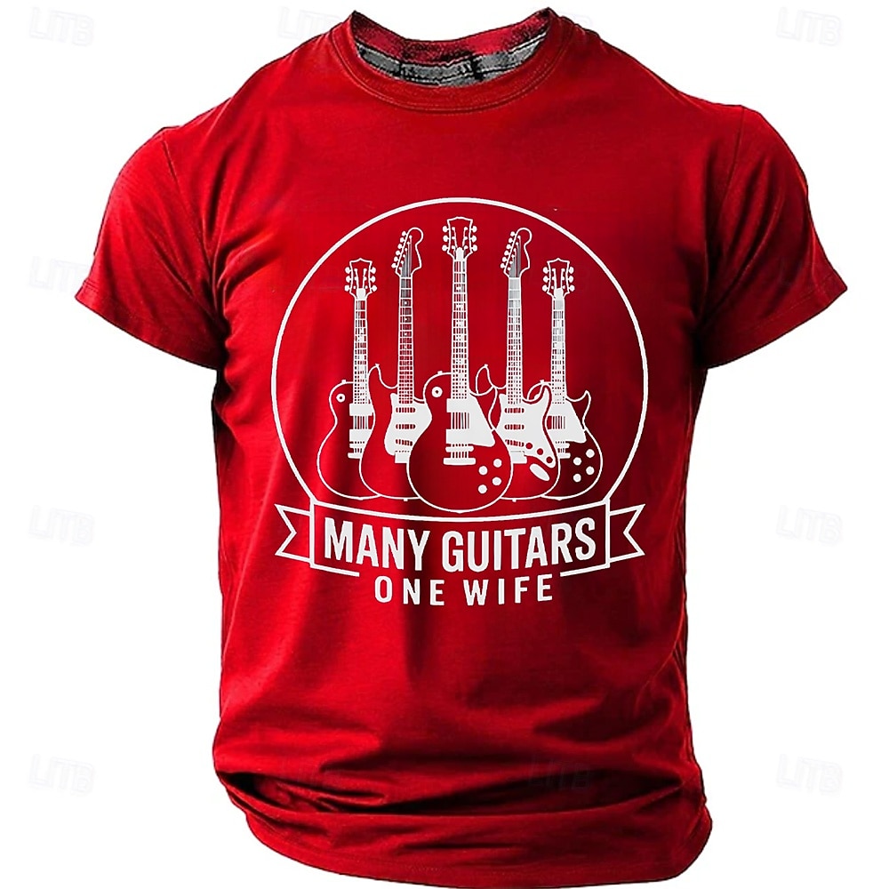 Festival musicale Per uomo Musica Divertente Chitarra Maglietta Manica Corta maglietta Stampa 3D Girocollo Camicia Moda Quotidiano Quotidiano Streetwear Blu Nero Rosso Estate Primavera Abbigliamento del 2026 a $21.99 –P2