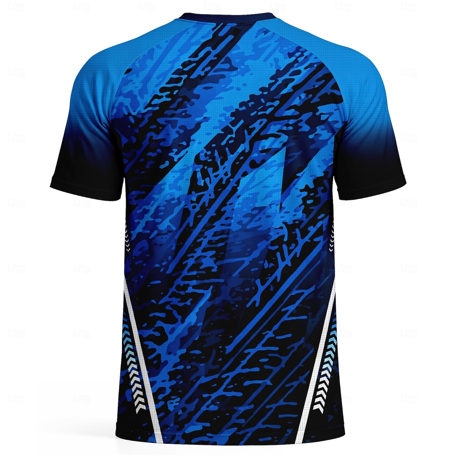 Herr Fotbollströja Geometrisk Lutning Abstrakt Atletisk t-shirt Sommar Kortärmad UPF 50 Snabb tork Fuktabsorberande Andningsfunktion Turnering Fotboll Gym Löpning Träning Sport Blå / Svart Sportkläder 2026 - $18.99 –P3
