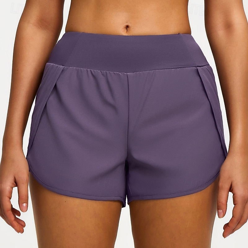Mujer Bermudas Chinos Pantalón corto Ropa de calle Casual Corto Media cintura Color sólido Cintura elástica Confortable Transpirable Elástico Diario Exterior Gimnasia Violeta Azul marinero Gris 2026 - $14.99 –P4