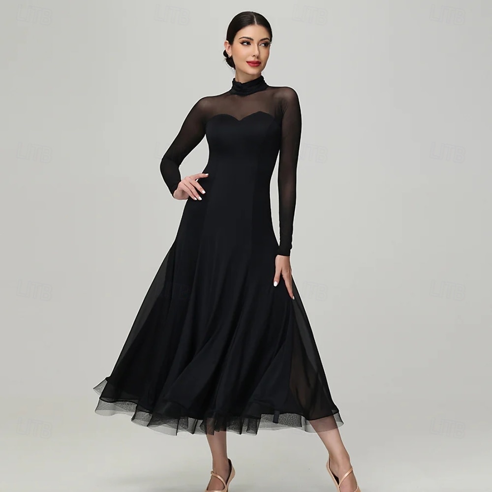 Επίσημος Χορός Φόρεμα Πλισέ Καθαρό Χρώμα Κόψιμο Γυναικεία Πάρτι Εκπαίδευση Επίδοση Μακρυμάνικο Ψηλό Σπαντέξ Πολυεστέρας 2026 - $221.19 –P1