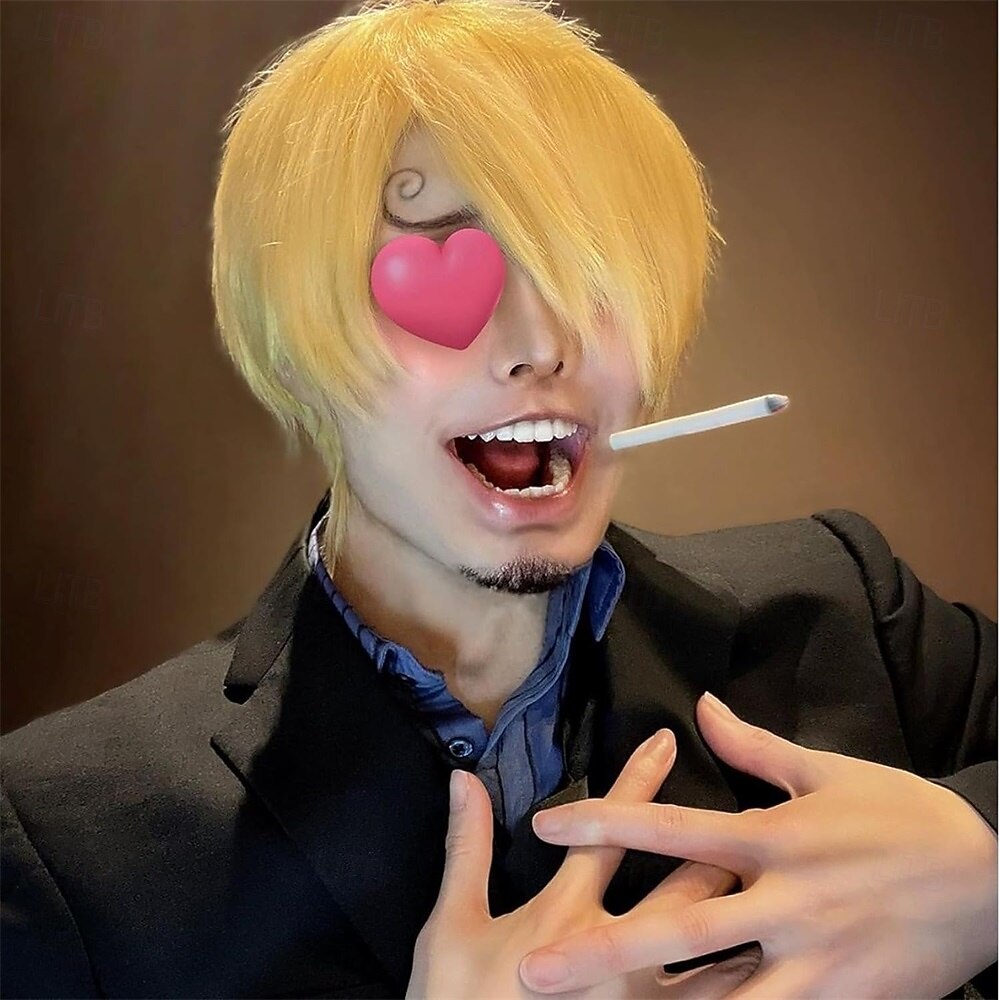 krótka, jasnoblond peruka anime w stylu ocean adventurer na imprezę cosplay 2026 - $24.99 –P5