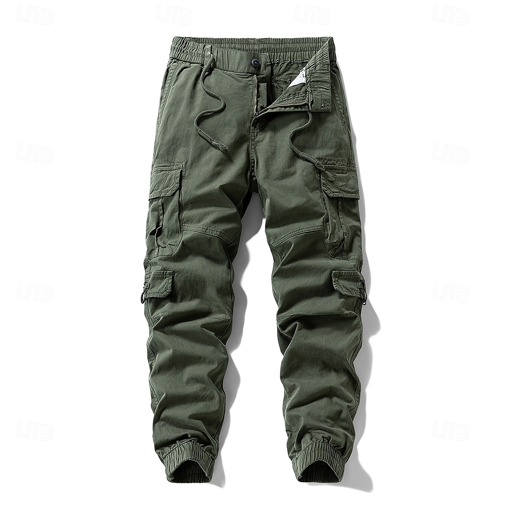 Bărbați Pantaloni cargo Pantaloni casual Παντελόνι πεζοπορίας Cordon Buzunar Simplu Confort Comfortabil Lungime totală Zilnic Casă În aer liber Vacanță Simplu Verde Militar Negru Micro-elastic 2026 - $47.99 –P5