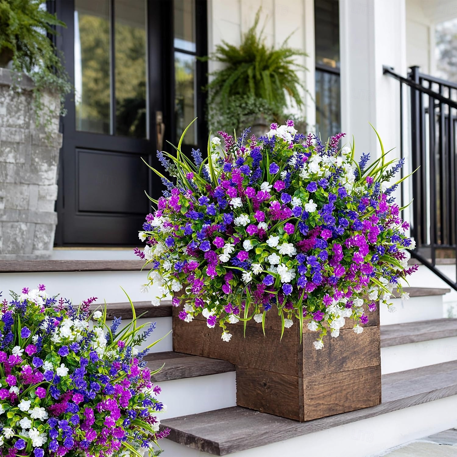 20 חבילות פרחים מלאכותיים לחוץ צמחים מלאכותיים ירק חיצוני דמוי עץ תאשור ללא דהייה שיחים מפלסטיק לעיצוב הבית גינת חווה (מעורב, 3 צבעים מג'נטה סגול לבן) 2026 - $31.99 –P2