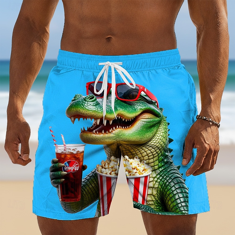 Homme Crocodile Drôle animaux de dessin animé Maillots de bain Shorts de bain Shorts de Surf Taille Moyenne Hawaïen Vacances à la Plage Poches Latérales doublure en maille Taille élastique avec de 2026 ? $20.99 –P3