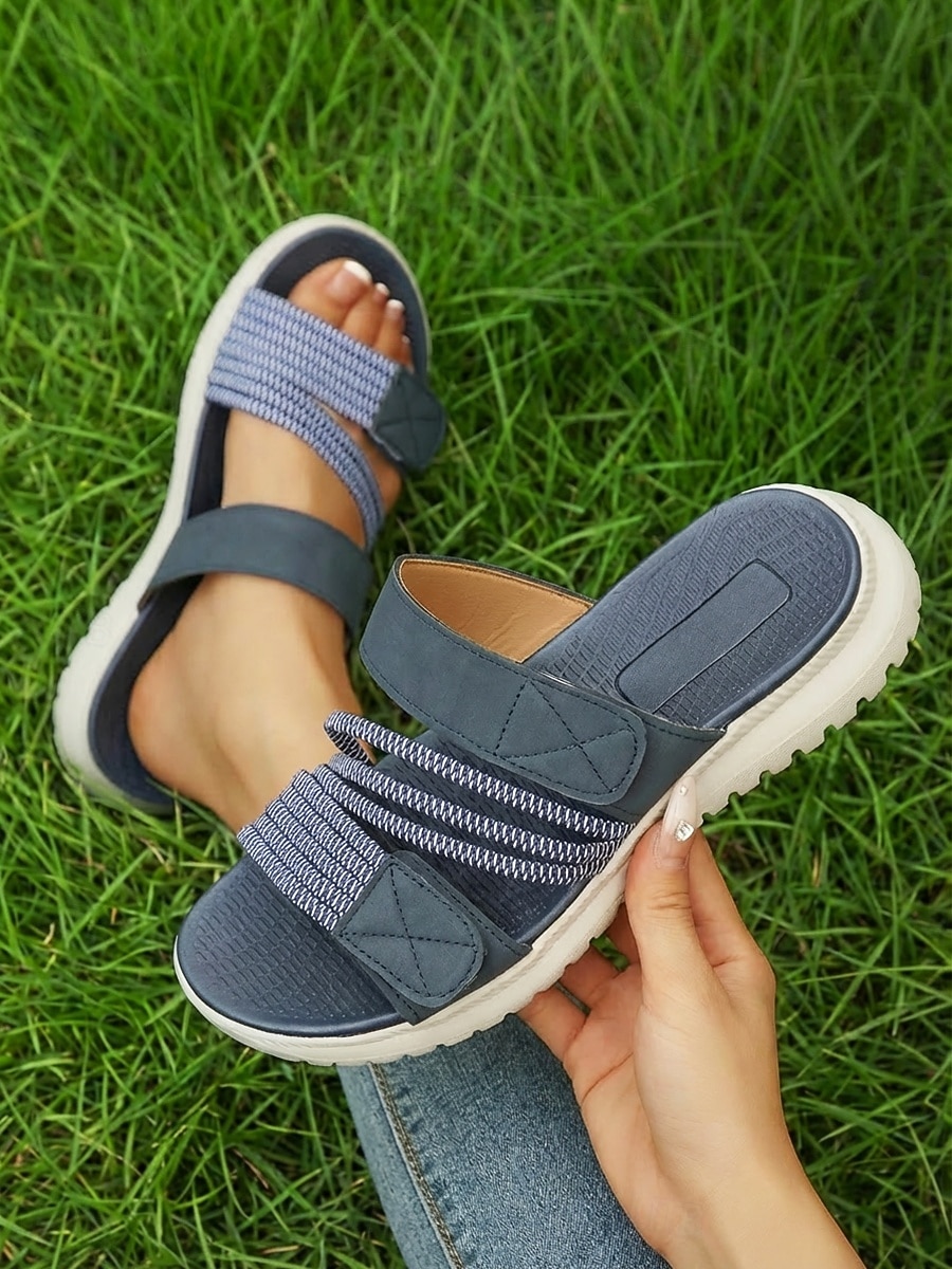 Sandali da donna con cinturino elastico: ciabatte comode e leggere a punta aperta con suola antiscivolo imbottita, perfette per l'estate, la casa, la spiaggia, i viaggi e l'uso quotidiano. del 2026 a $24.99 –P5