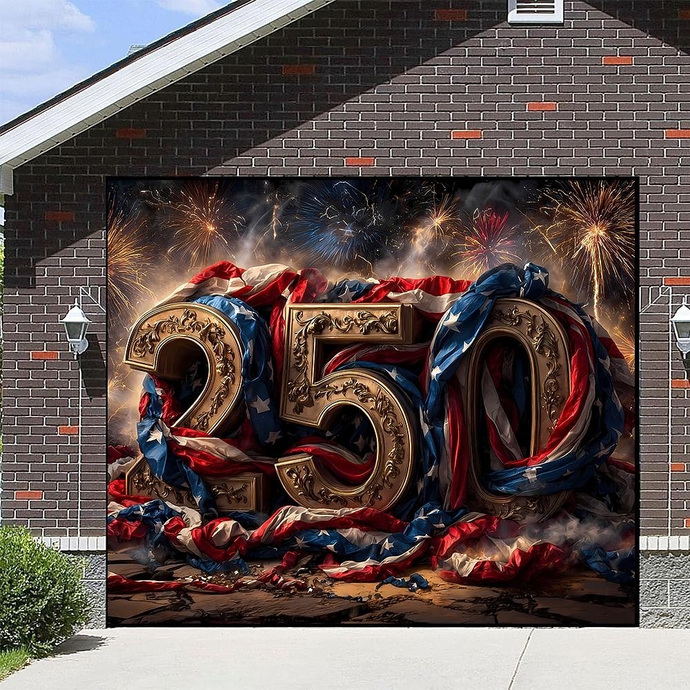 4 de julho de 2026 250º Dia da Memória Tapeçaria Banners Capa de Porta da Garagem Águia Bandeira Americana Impressão 3D Festa Moderna Patriótica Fundo de Tiro Presente Decoração da Casa de 2026 por $35.99 –P1