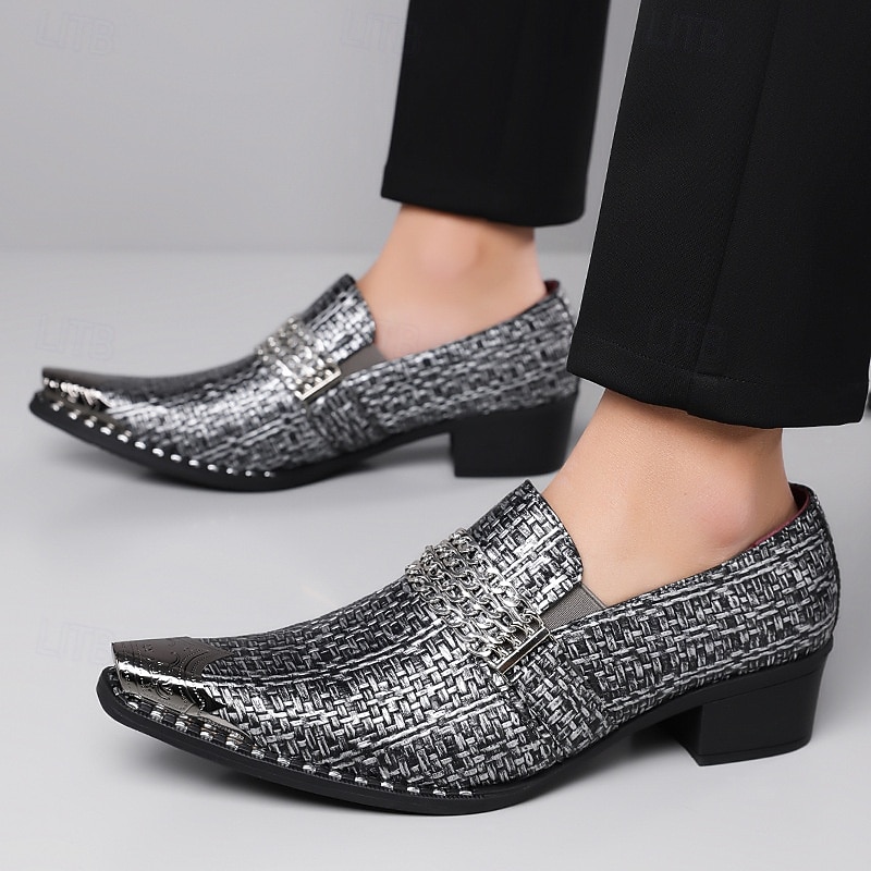 Ανδρικά μοκασίνια από χρυσή δερματίνη με υφή – μοντέρνα slip-on παπούτσια, πάρτι, βραδινά και κομψά casual ρούχα 2026 - $79.99 –P9
