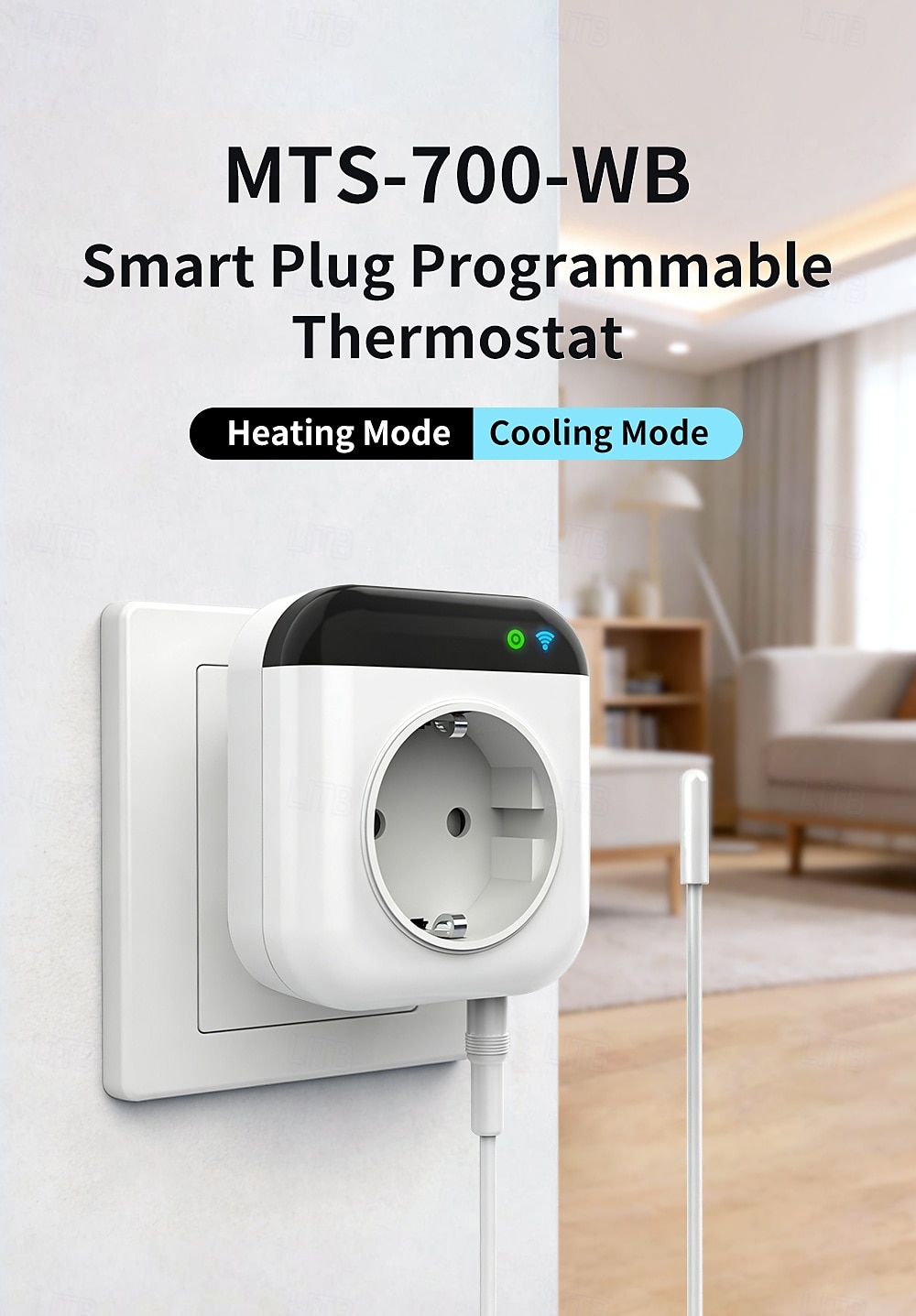 Programmable Smart WiFi Thermostat Plug Mini Temperature Controller 10A Plug-in Socket APP Control Voice Control Schedule Timer Electric Switch for Heating Cooling Appliances 2026 - $64.99 –P1