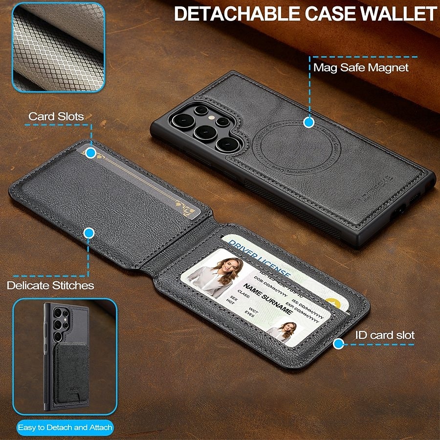 Phone Case For Samsung Galaxy S26 S26 Plus S26 Ultra Back Cover Magnetic Adsorption Wallet Case with Stand Holder Detachable Support Wireless Charging Retro PU Leather 2026 - $21.99 –P13