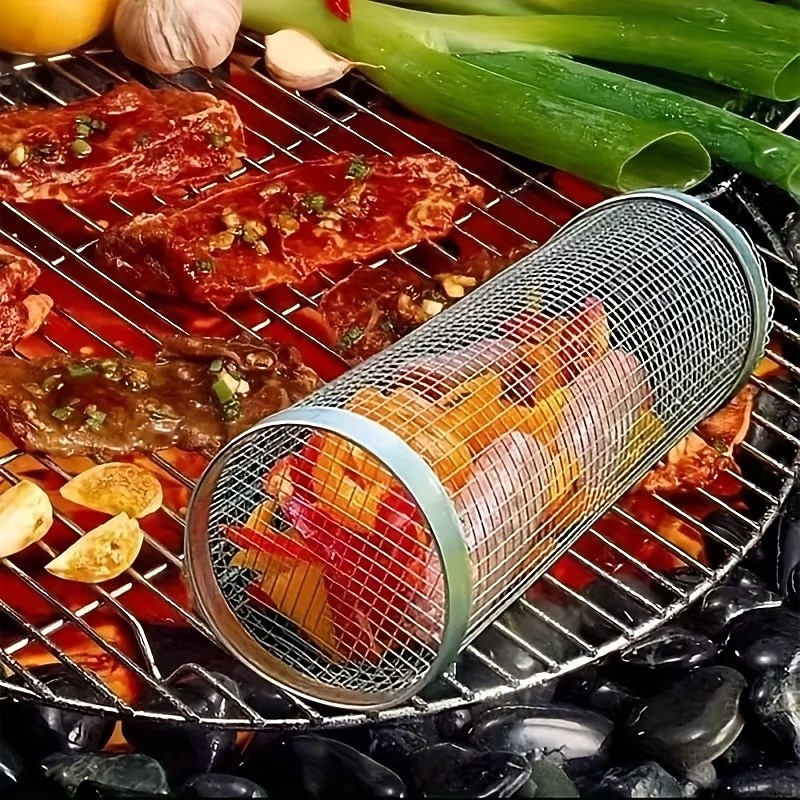 2pcs/set Portable Stainless Steel Barbecue Grill Set, Stainless Steel Portable Barbecue Cooking Rack, Barbecue Tool Set, Outdoor Grill Basket, Outdoor Camping Grill, Outdoor Round Barbecue Fire Pit 2026 - $22.99 –P1