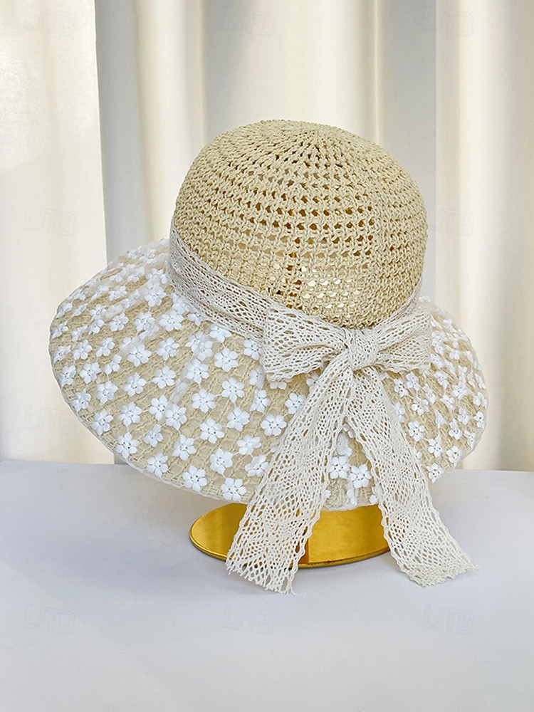 Women's Boho Woven Sun Hat with Bow, Lightweight Wide Brim Summer Beach Cap for Casual Wear, Travel, Vacation, Resort and Outdoor Leisure Styling 2026 - $11.99 –P9