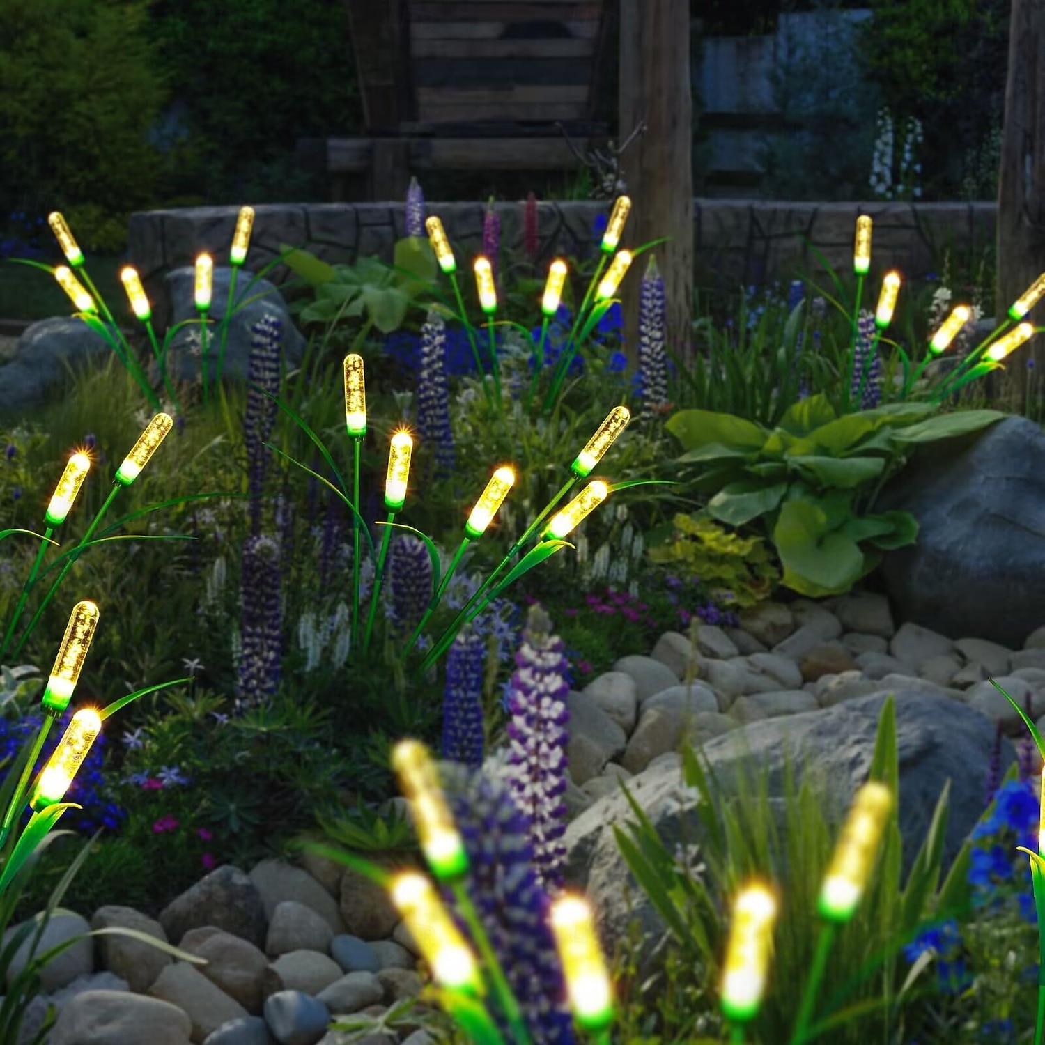 2 luces solares de exterior con forma de estaca de burbujas de 10 cabezas, impermeables, con LED oscilantes para jardín, patio, césped, camino, villa, fiesta, cumpleaños, vacaciones e iluminación de 2026 - $23.99 –P11