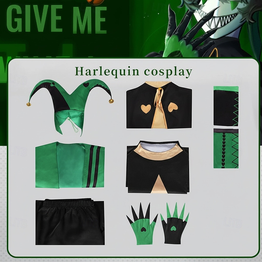 fantasia de circo para cosplay, fantasias de videogame, fantasias de Halloween, baile de máscaras, Comic Con, Anime Expo, blusa, calça e luvas para adultos de 2026 por $179.99 –P3