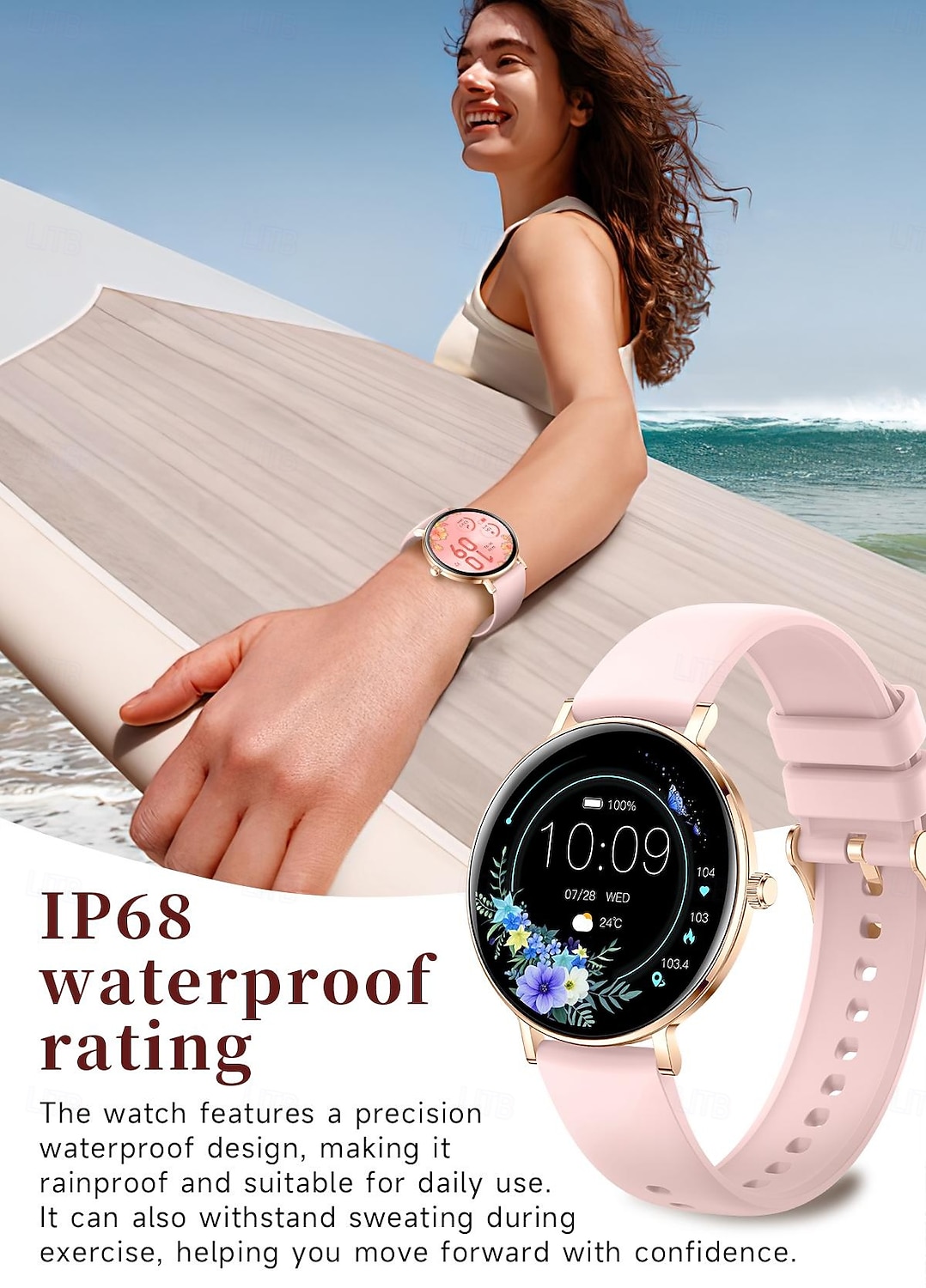 Relógio inteligente exclusivo Goddess com tela redonda AMOLED HD de 1,32 polegadas, ultrafino e leve de 7,5 mm, a melhor opção de presente para namorada, monitoramento de frequência cardíaca e de 2026 por $77.99 –P11