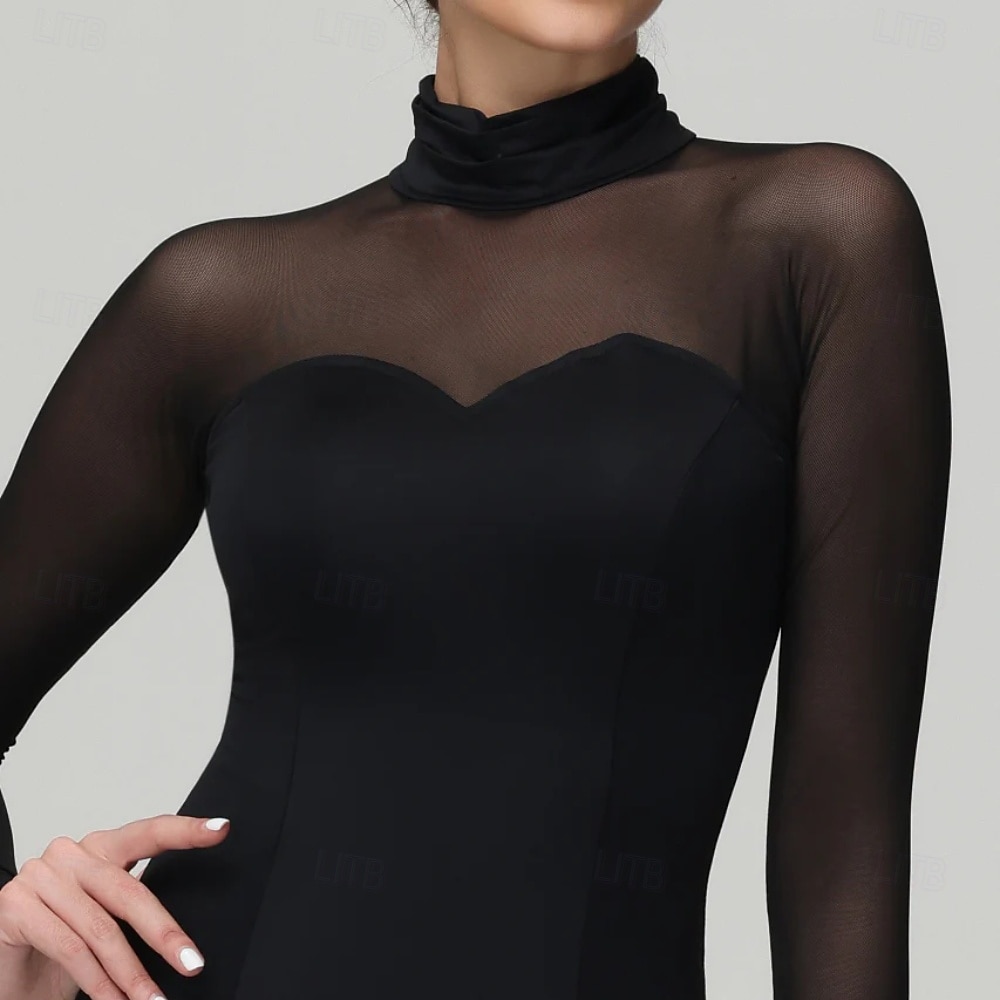 Επίσημος Χορός Φόρεμα Πλισέ Καθαρό Χρώμα Κόψιμο Γυναικεία Πάρτι Εκπαίδευση Επίδοση Μακρυμάνικο Ψηλό Σπαντέξ Πολυεστέρας 2026 - $221.19 –P7