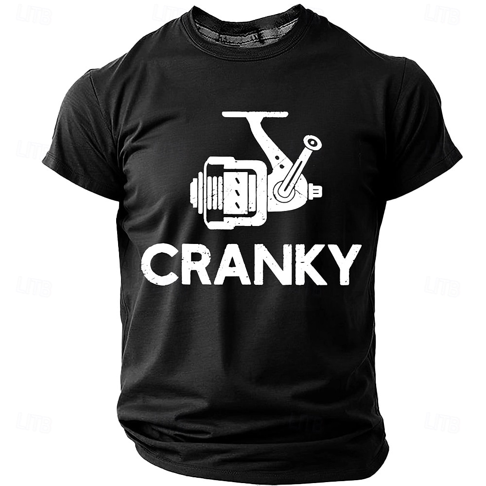 Men's Cranky Fishing Reel Spinning Reel Funny Humorous Pun Fisherman Gift T Shirt Graphic Regular Fit Outdoor Fishing Trip Designer Clothing Apparel S M L XL XXL XXXL 2026 - $22.99 –P6