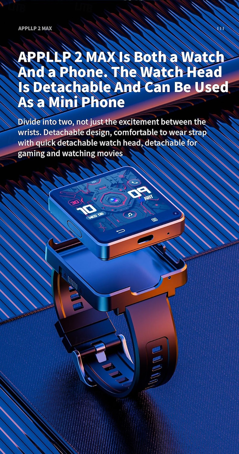 LOKMAT APPLLP 2 MAX Smart Watch 2.64 inch 4G LTE Cellular Smartwatch Phone Pedometer Call Reminder Alarm Clock Compatible with Null Unisex GPS Hands-Free Calls Media Control IPX-4 57mm Watch Case 2026 - $243.89 –P4