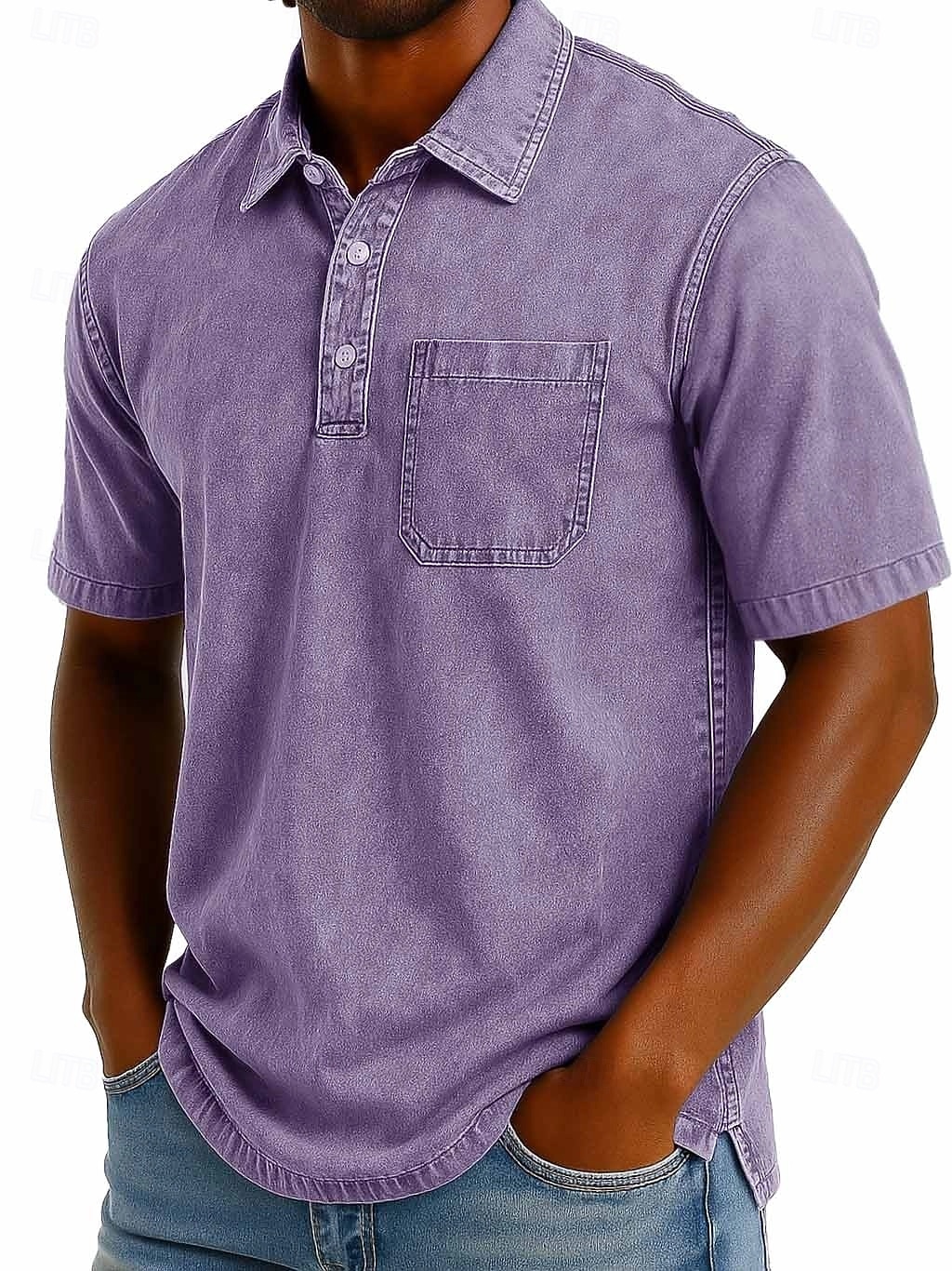 SoftFade™ Miesten Polo-Paidat 100% Puuvillaa Happopesu Paita Rentoa Lomaa Kauluskaveri Lyhythihainen Muoti Perus Yksinkertainen Vintage Haalistunut Kesä Kevät Normaalimallinen Musta Vaaleanvihreä 2026 - $31.99 –P6