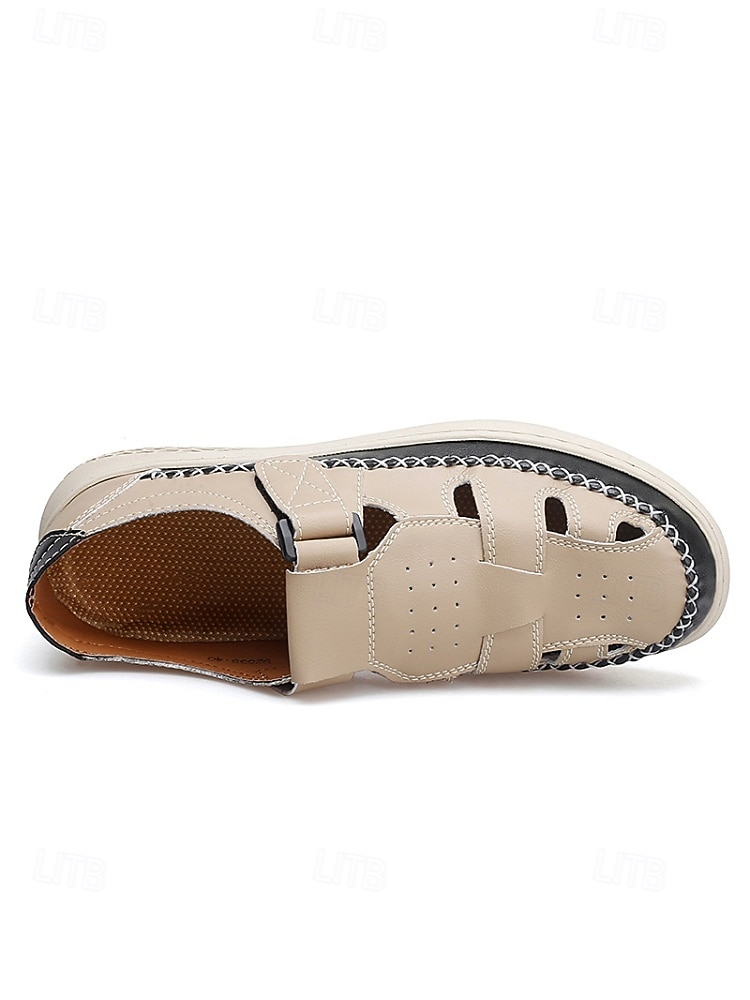 Scarpe da uomo slip-on in pelle marrone per attività all'aperto – calzature casual per isole e crociere, ideali per viaggi, resort e avventure estive. del 2026 a $42.99 –P8
