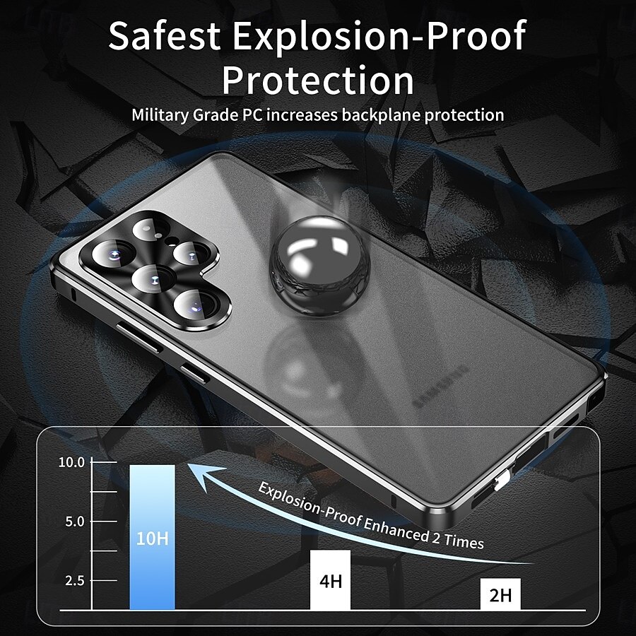 Phone Case For Samsung Galaxy S26 S26 Plus S26 Ultra Novelty Magnetic Adsorption Slim Case Detachable with Screen Protector Anti peep Metal ABS+PC 2026 - $30.99 –P2