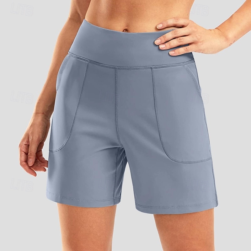 Per donna Bermuda Chinos Shorts Vacanza Streetwear Casual Corto Vita media Tinta unica Tasca Fascia Elastica Comodo Traspirante Elasticizzato Quotidiano All'aperto Palestra Verde acqua Nero Rosa del 2026 a $20.99 –P8