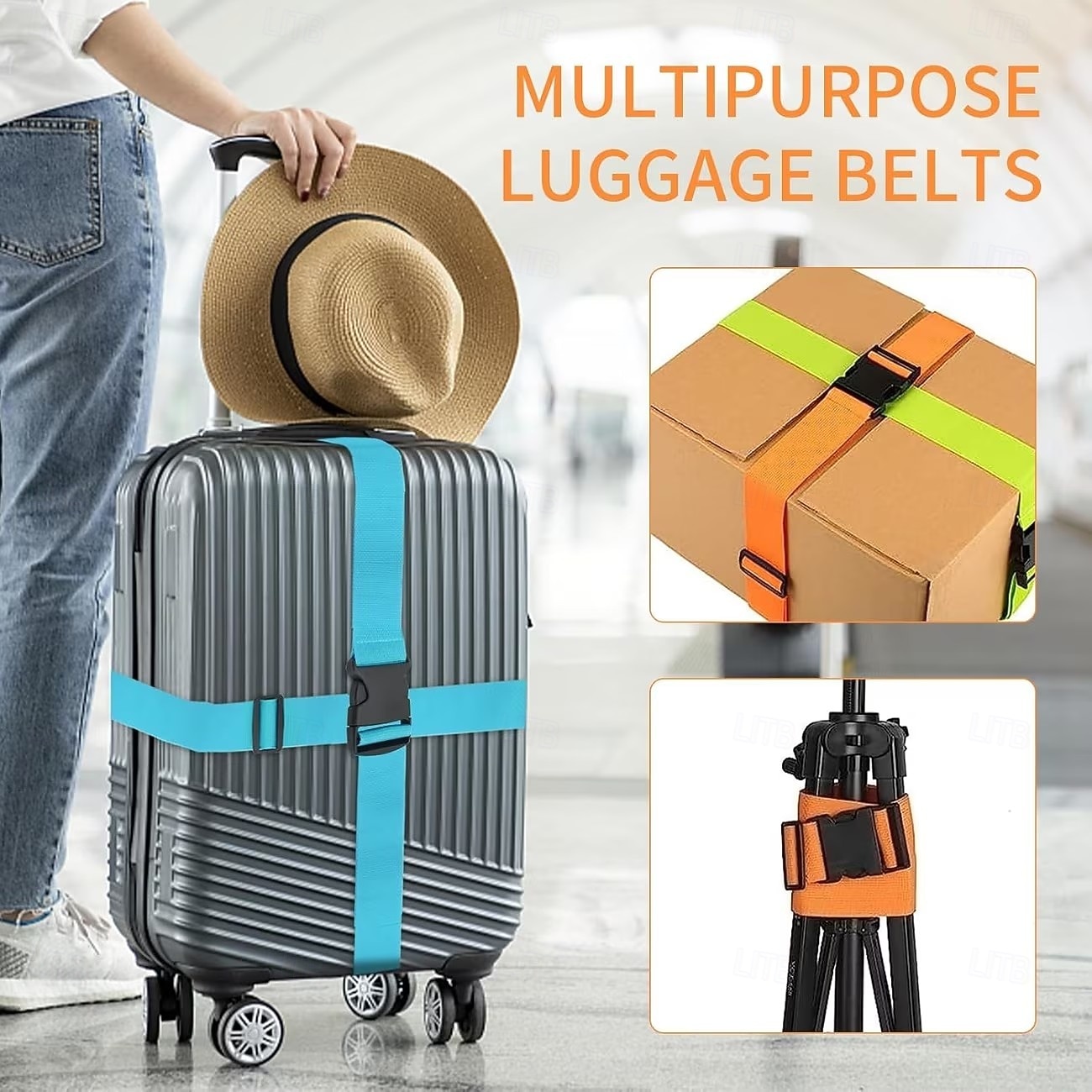 4PCS Luggage Straps, 200CM Adjustable Travel Bag Belts with Buckle, Secure Suitcases, Quick Luggage Identification, Multiple Colors, Travel Essential, Gift Idea 2026 - $24.99 –P1